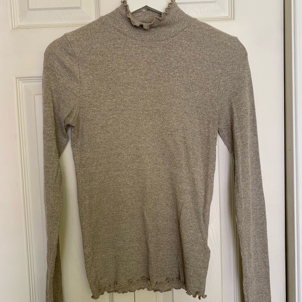 Topshop Taupe Long Sleeve Top